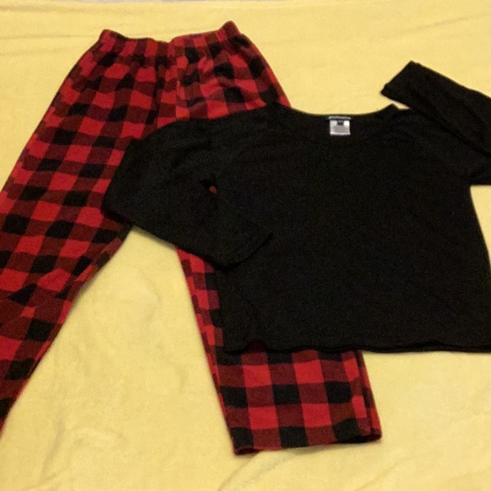 Cozy Red and Black Plaid Pajama Set